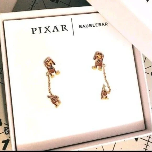 Disney Pixar Toy Story Slink Slinky Dog Dachshund Baublebar 2-Hole Earrings - Picture 3 of 6